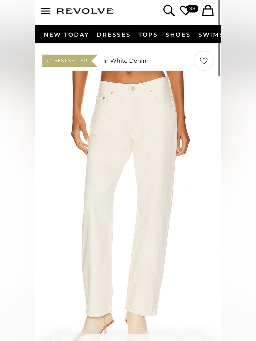Levi's 501s White Straight Leg Women's Jeans